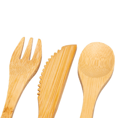 Logo trade promotional gifts image of: Bamboo cutlery set BONNEVILLE