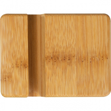 Logotrade promotional gift image of: Bamboo smartphone holder SAN SEBASTIAN