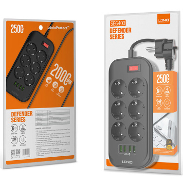 Logotrade corporate gift picture of: Power strip with USB ports