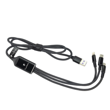 Logotrade promotional merchandise picture of: 3 in 1 cable with elighted logo Pierre Cardin
