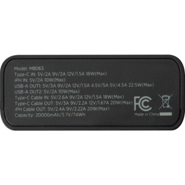 Logo trade corporate gifts picture of: Power bank 20 000 mAh MARABELLA MoLu