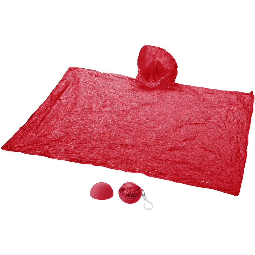 Logotrade corporate gift image of: Xina rain poncho in storage ball with keychain
