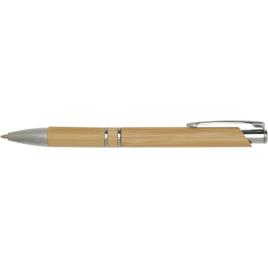 Logo trade promotional giveaways image of: Wicker bamboo ballpoint pen