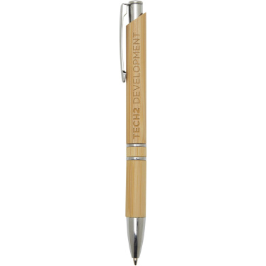 Logo trade promotional giveaways picture of: Wicker bamboo ballpoint pen