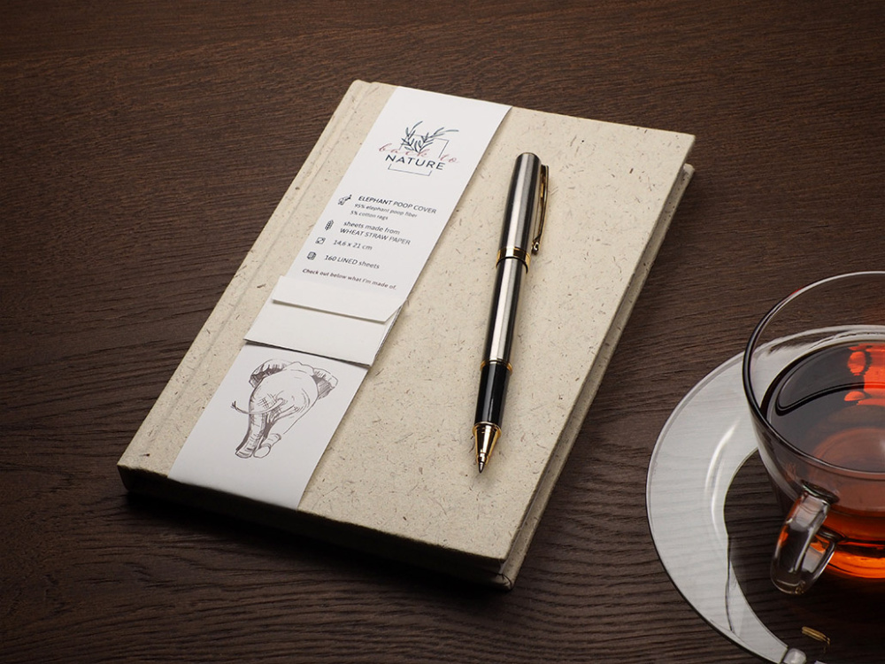 Logotrade promotional giveaway image of: Recycled Elephant Poo Notebook 209734400