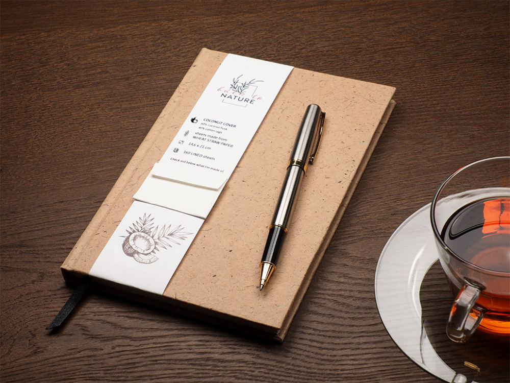 Logotrade promotional item picture of: Recycled Coconut Notebook 209734100