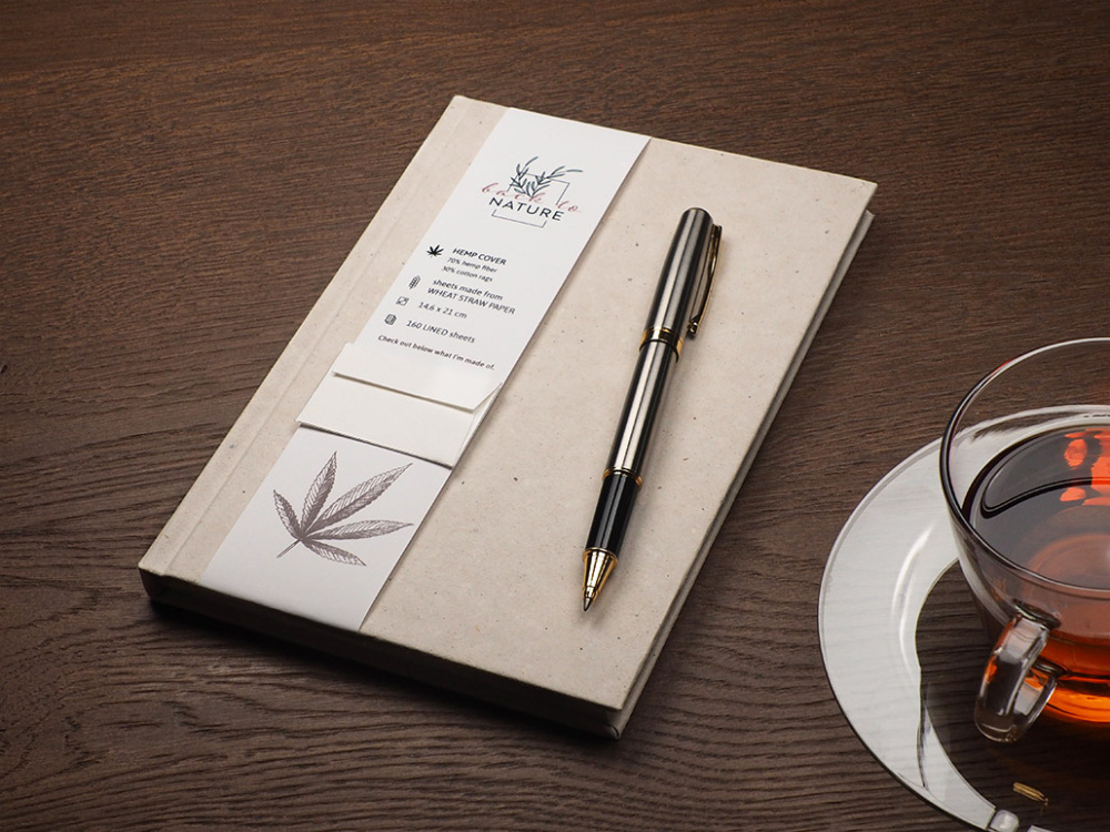 Logotrade corporate gifts photo of: Recycled Hemp Notebook 209734300