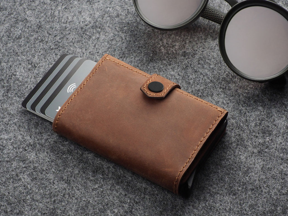 Logotrade promotional item picture of: RFID wallet - Hunter Leather 2109284