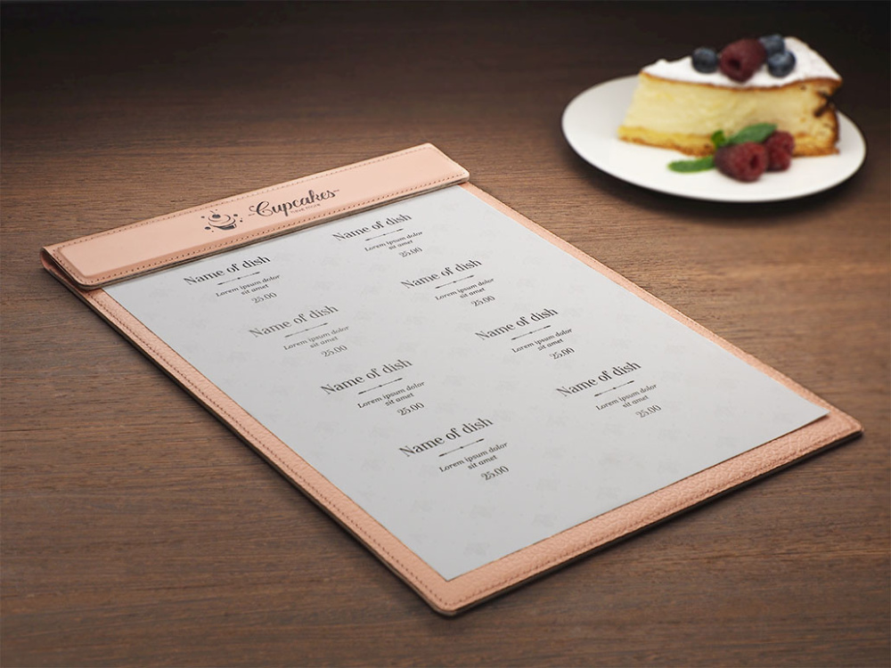Logo trade corporate gifts image of: Menu cover 1241281
