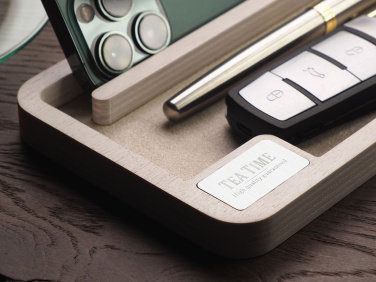 Logo trade corporate gifts image of: Wooden desk organiser 1818121