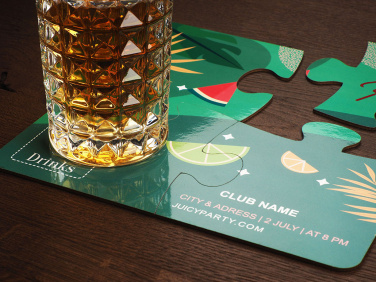 Logotrade promotional product picture of: Set of 4 PUZZLE glass coasters 1835117