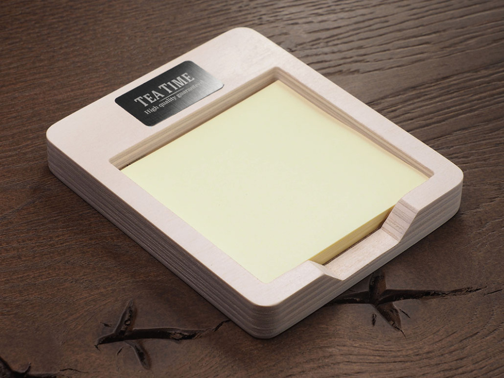 Logo trade promotional items image of: Wooden memo card box 1832121