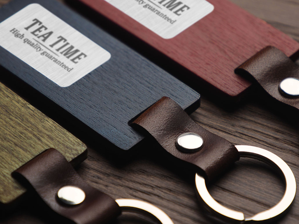 Logo trade promotional products image of: Wooden keyring 1853121