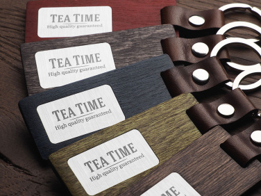 Logo trade promotional merchandise image of: Wooden keyring 1853121