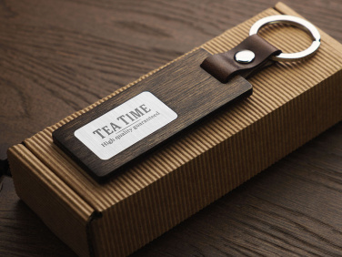 Logo trade promotional merchandise photo of: Wooden keyring 1853121