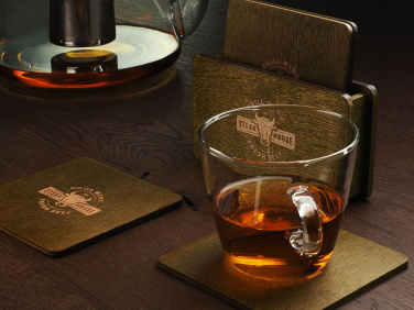 Logotrade corporate gift image of: Wooden box with 4 coasters 1871121