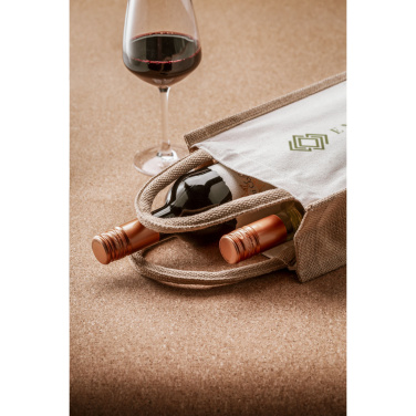 Logotrade promotional giveaways photo of: Jute Canvas Double Wine Bag