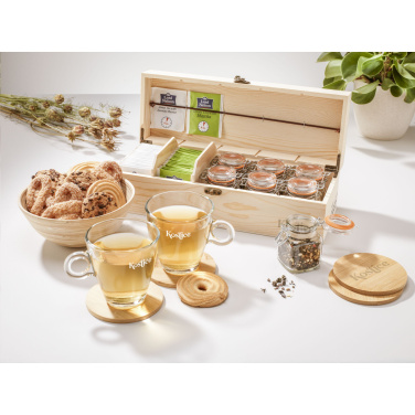 Logo trade promotional products image of: Bamboo Coaster Set