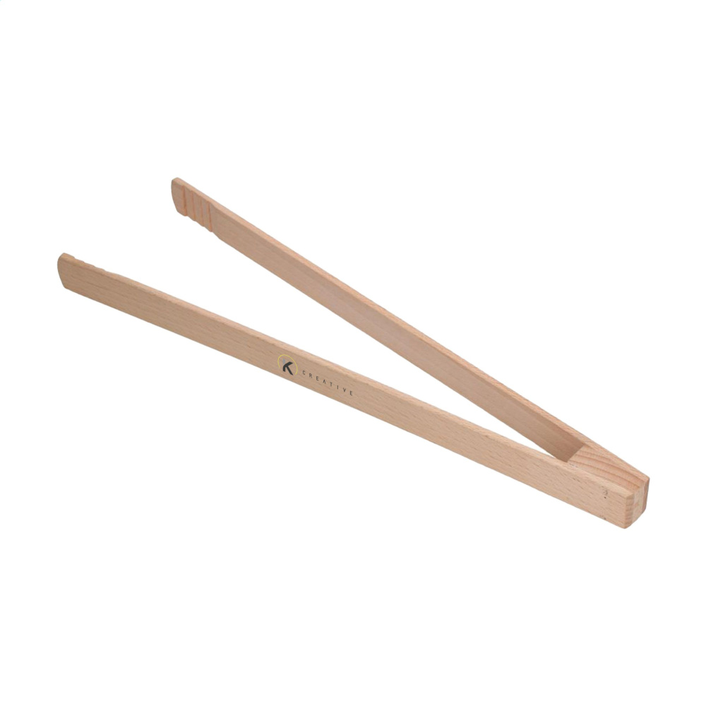 Logo trade promotional products image of: Pinza wooden BBQ tongs