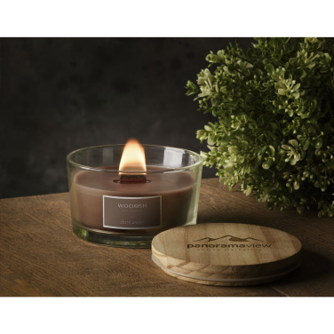 Logo trade promotional gifts image of: Wooosh Flame Scented Candle Dark Amber
