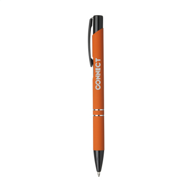 Logo trade promotional products image of: Ebony Rubberised pen