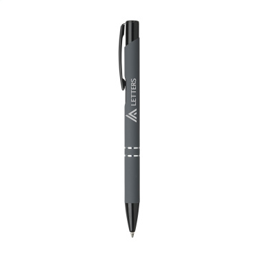 Logo trade promotional item photo of: Ebony Rubberised pen