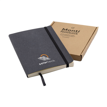 Logo trade promotional merchandise image of: Monti Recycled Leather - Paper Notebook A5