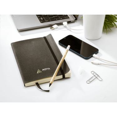 Logo trade promotional products picture of: Monti Recycled Leather - Paper Notebook A5