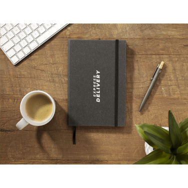 Logo trade business gifts image of: Montana Recycled Leather Paper Notebook A5