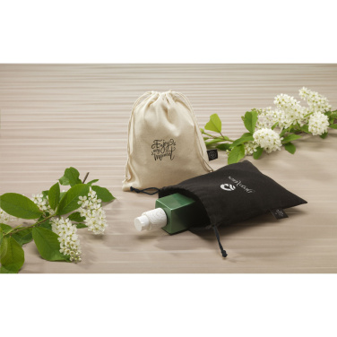Logo trade promotional giveaways picture of: Gift Pouch Natural GRS Recycled Cotton (150 g/m²) S