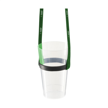 Logo trade promotional gift photo of: Lanyard Sublimation RPET 1.5 cm with Cup holder