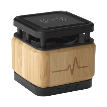 Logotrade corporate gifts photo of: Bamboo Block Speaker with wireless charger