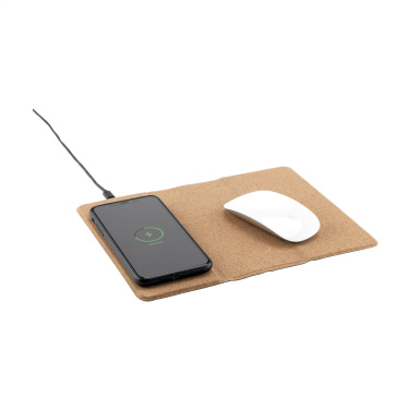 Logo trade advertising product photo of: Cork Wireless Charging Mousepad