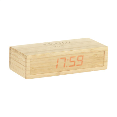 Logo trade promotional items picture of: Bamboo Alarm Clock with Wireless Charger