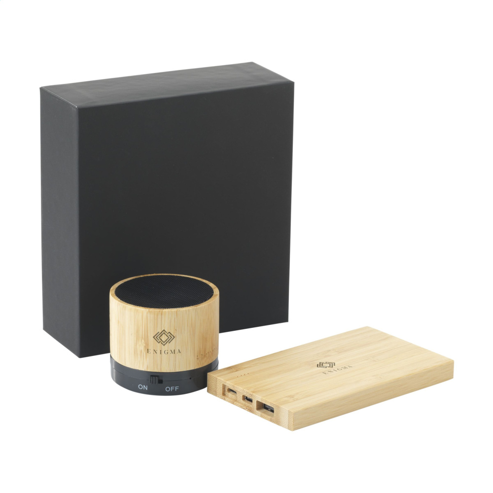 Logo trade advertising product photo of: PowerBox Bamboo gift set