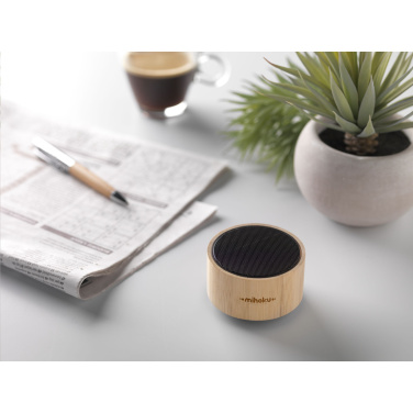 Logo trade promotional items image of: Wave Bamboo Wireless Speaker