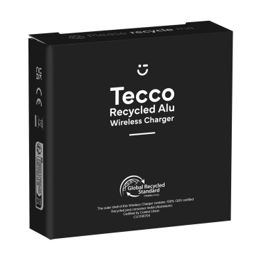 Logo trade promotional giveaway photo of: Tecco GRS Recycled Alu 15W Wireless Charger
