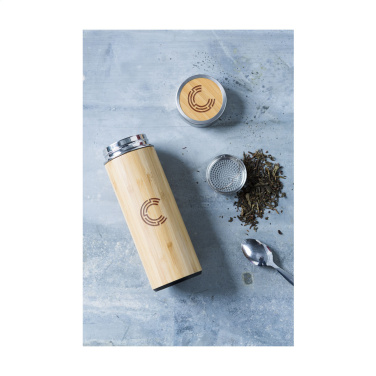 Logo trade business gifts image of: Osaka 360 ml bamboo thermo bottle/thermo cup