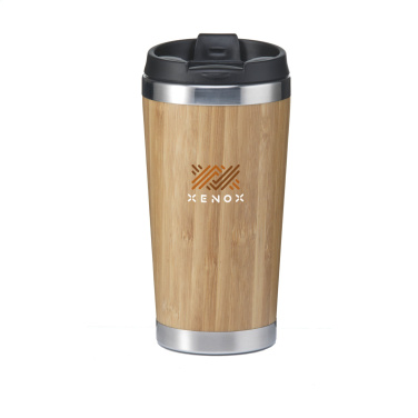 Logo trade promotional item photo of: Tokyo 450 ml bamboo thermo cup