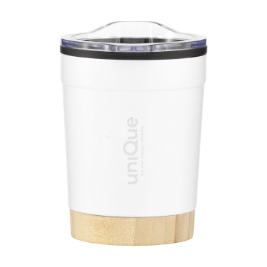 Logo trade promotional merchandise image of: Kobe Bamboo RCS Recycled Steel 350 ml coffee cup