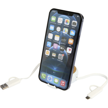 Logotrade promotional giveaway image of: Chechia 5-in-1 recycled plastic 100 cm retractable data sync and 45W fast charge cable