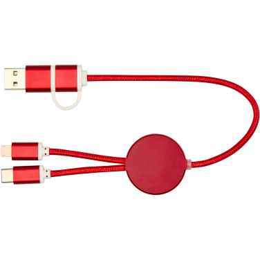 Logotrade corporate gift picture of: Alasia 5-in-1 recycled aluminium and plastic 30 cm data sync and 27W fast charge cable