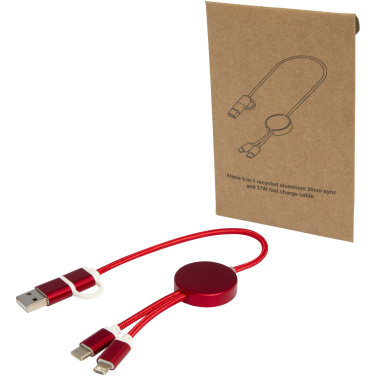 Logo trade promotional products picture of: Alasia 5-in-1 recycled aluminium and plastic 30 cm data sync and 27W fast charge cable