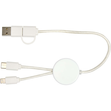 Logo trade promotional items image of: Citala 5-in-1 recycled plastic 30 cm data sync and 27W fast charge cable