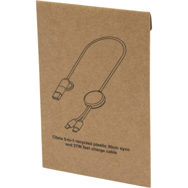 Logotrade business gift image of: Citala 5-in-1 recycled plastic 30 cm data sync and 27W fast charge cable