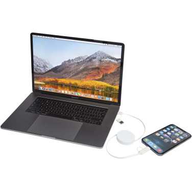 Logotrade corporate gift picture of: Citala 5-in-1 recycled plastic 90 cm retractable data sync and 40W fast charge cable