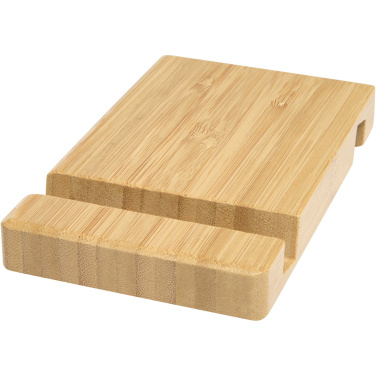 Logo trade promotional products image of: Bubup bamboo 2-angled tablet and phone stand