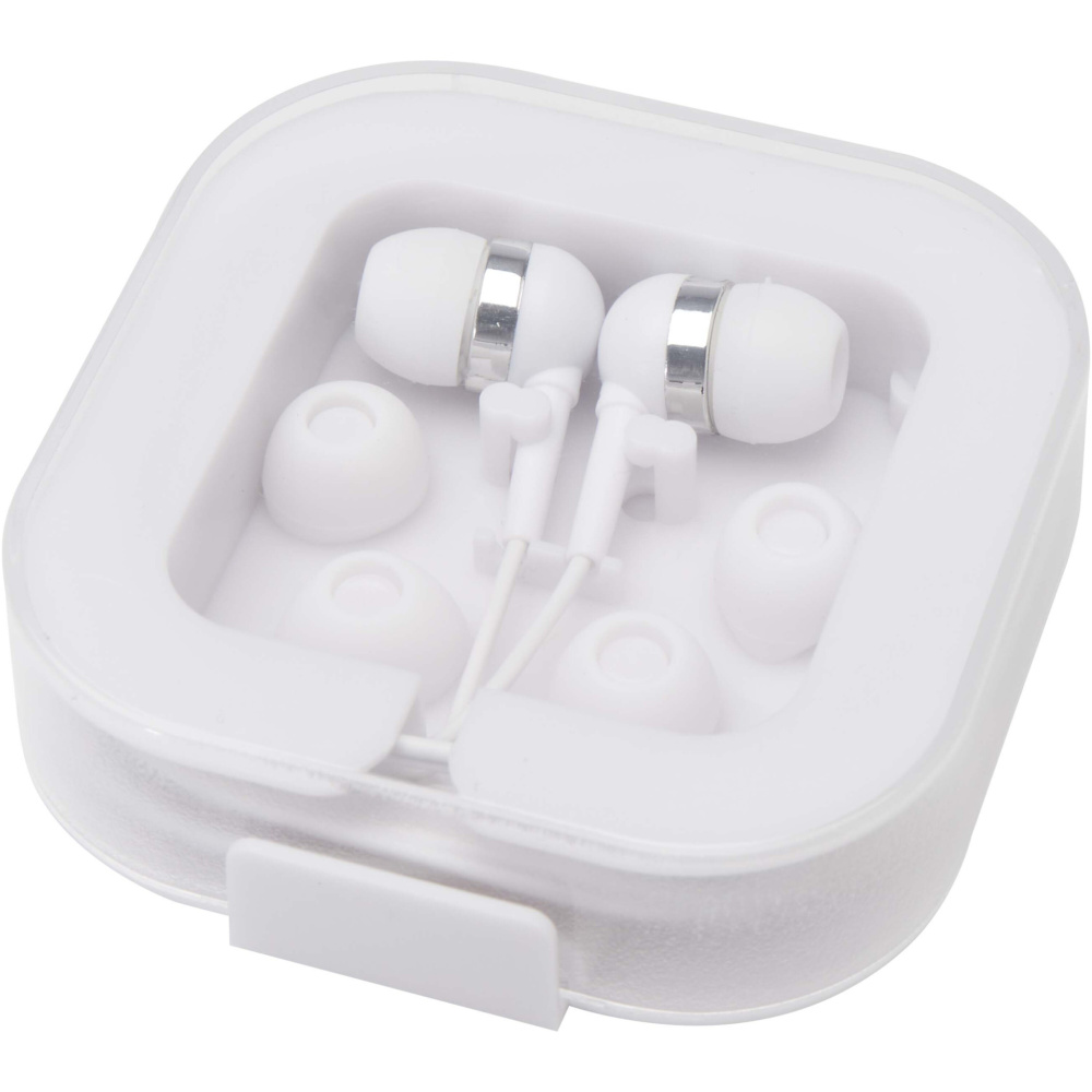 Logo trade advertising products image of: Dofida wired Type-C earbuds with recycled plastic storage box