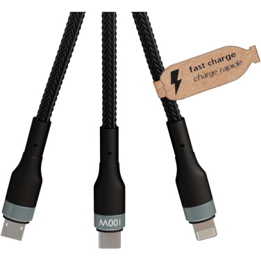Logotrade promotional merchandise photo of: SCX.design C53 100W 5-in-1 rPET ultra fast charging cable