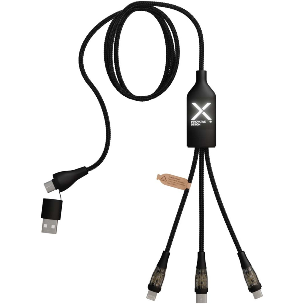 Logo trade promotional gift photo of: SCX.design C50 5-in-1 fast charging 100W/5A cable with digital display